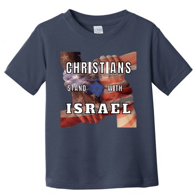 Christians Stand With Israel Amercan Flag Patriotic Toddler T-Shirt