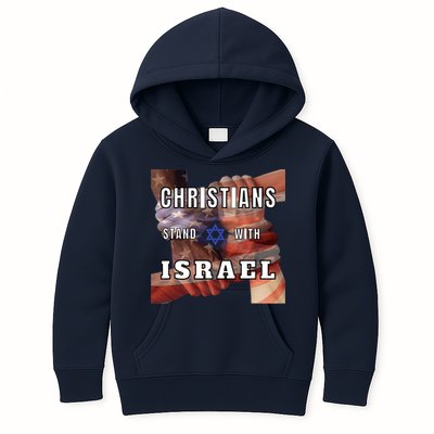 Christians Stand With Israel Amercan Flag Patriotic Kids Hoodie