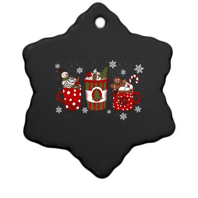 Cozy Snowy Winter Coffee Christmas Funny Gift For Coffee Lovers Cute Gift Ceramic Star Ornament