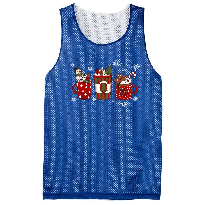 Cozy Snowy Winter Coffee Christmas Funny Gift For Coffee Lovers Cute Gift Mesh Reversible Basketball Jersey Tank