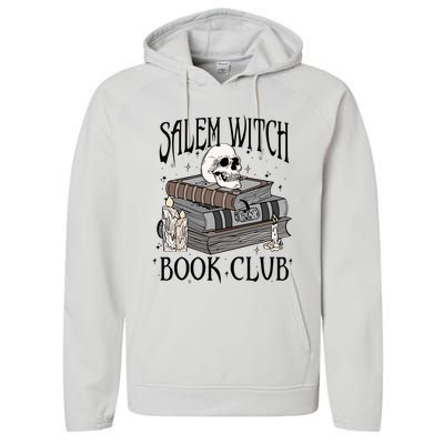 Cool Salem Witch Book Club Book Lovers Spooky Halloween Cool Gift Performance Fleece Hoodie