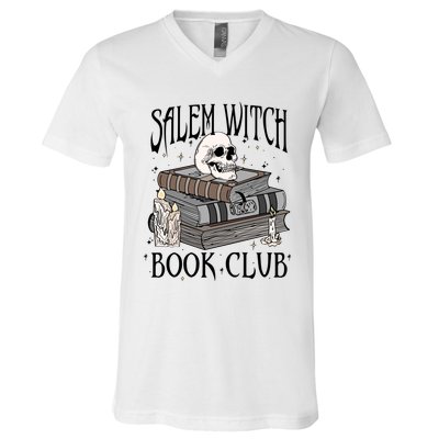 Cool Salem Witch Book Club Book Lovers Spooky Halloween Cool Gift V-Neck T-Shirt