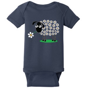 Cute Sheepp With Flower Wool Gift For Girl Women Tee Baby Bodysuit