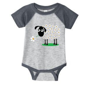 Cute Sheepp With Flower Wool Gift For Girl Women Tee Infant Baby Jersey Bodysuit