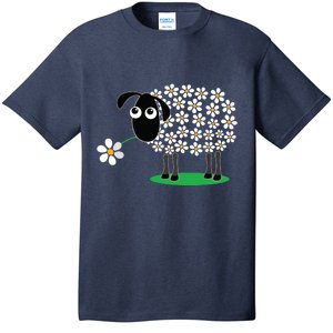 Cute Sheepp With Flower Wool Gift For Girl Women Tee T-Shirt