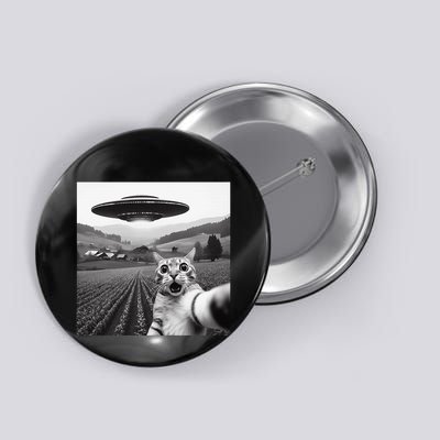Cat Selfie With Alien Ufo Funny Cat Gifts Button