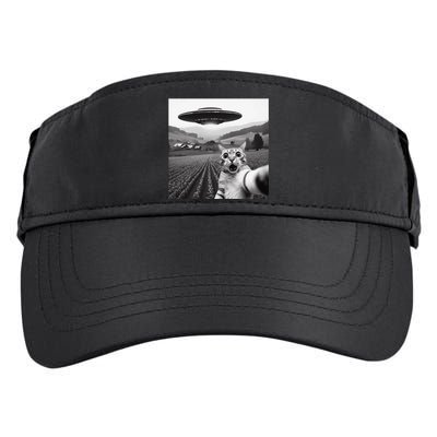 Cat Selfie With Alien Ufo Funny Cat Gifts Adult Drive Performance Visor