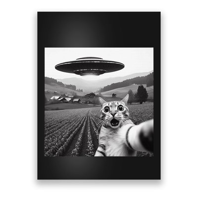 Cat Selfie With Alien Ufo Funny Cat Gifts Poster