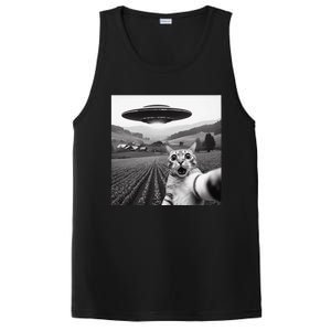 Cat Selfie With Alien Ufo Funny Cat Gifts PosiCharge Competitor Tank