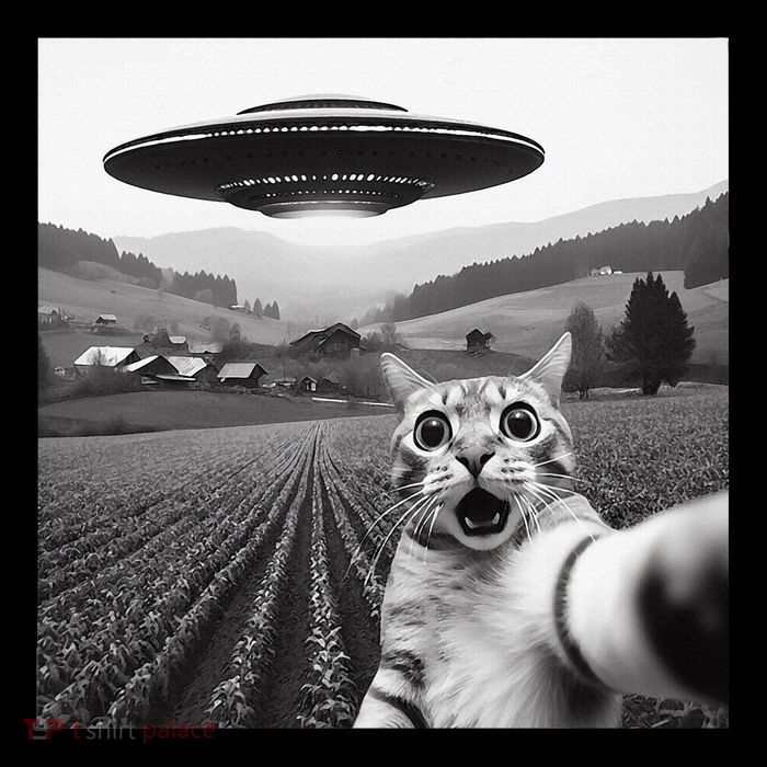 Cat Selfie With Alien Ufo Funny Cat Gifts Toddler Sweatshirt
