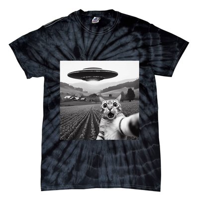 Cat Selfie With Alien Ufo Funny Cat Gifts Tie-Dye T-Shirt