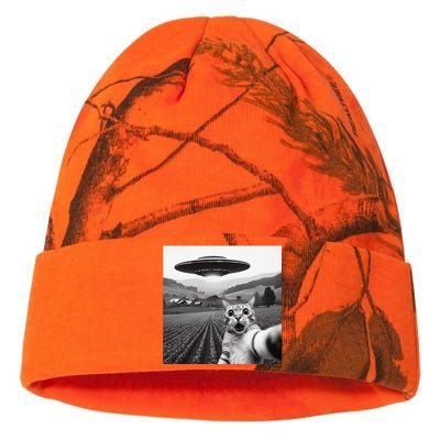 Cat Selfie With Alien Ufo Funny Cat Gifts Kati Licensed 12" Camo Beanie