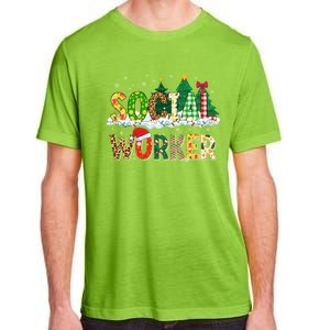 Christmas Social Worker Funny School Xmas Holiday Pajama Gift Adult ChromaSoft Performance T-Shirt