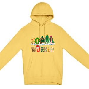 Christmas Social Worker Funny School Xmas Holiday Pajama Gift Premium Pullover Hoodie