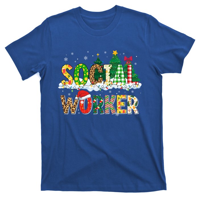 Christmas Social Worker Funny School Xmas Holiday Pajama Gift T-Shirt