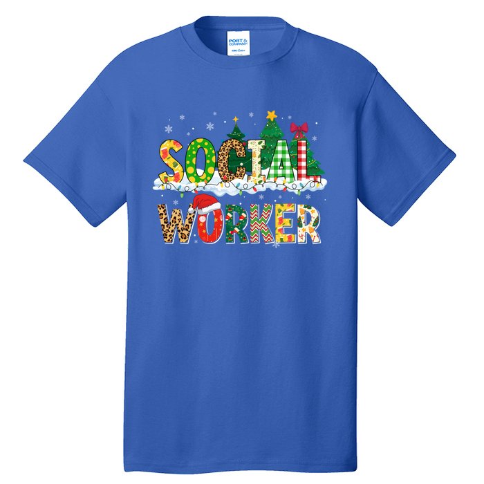 Christmas Social Worker Funny School Xmas Holiday Pajama Gift Tall T-Shirt