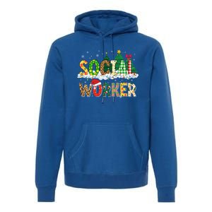 Christmas Social Worker Funny School Xmas Holiday Pajama Gift Premium Hoodie