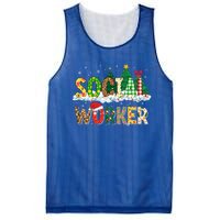 Christmas Social Worker Funny School Xmas Holiday Pajama Gift Mesh Reversible Basketball Jersey Tank