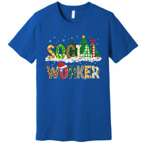 Christmas Social Worker Funny School Xmas Holiday Pajama Gift Premium T-Shirt