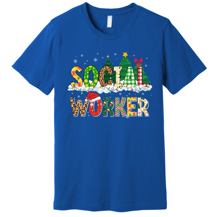 Christmas Social Worker Funny School Xmas Holiday Pajama Gift Premium T-Shirt