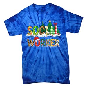 Christmas Social Worker Funny School Xmas Holiday Pajama Gift Tie-Dye T-Shirt