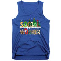 Christmas Social Worker Funny School Xmas Holiday Pajama Gift Tank Top