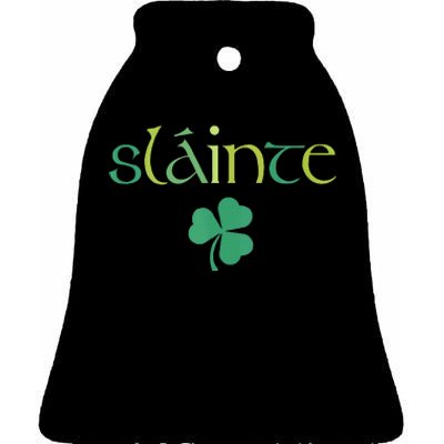 Cute Slainte Women Irish St Patricks Day Lucky Ceramic Bell Ornament