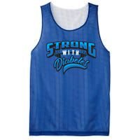 Cute Strong With Diabetes For Diabetes Awareness Month Funny Gift Mesh Reversible Basketball Jersey Tank