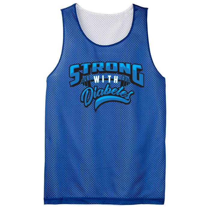 Cute Strong With Diabetes For Diabetes Awareness Month Funny Gift Mesh Reversible Basketball Jersey Tank