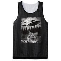 Cat Selfie With Ufo Alien Funny Cat Graphic Mesh Reversible Basketball Jersey Tank