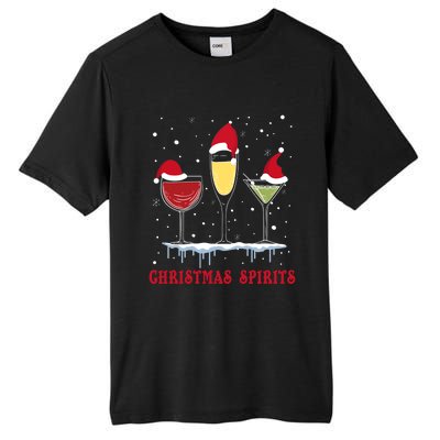 Christmas Spirits Wine Bubbly Martinis Gift Tall Fusion ChromaSoft Performance T-Shirt