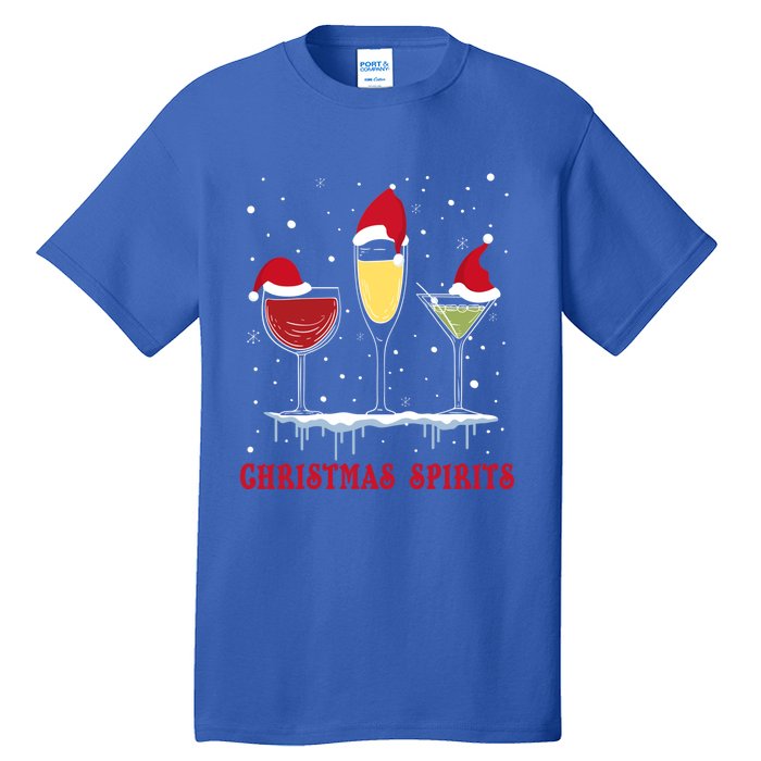 Christmas Spirits Wine Bubbly Martinis Gift Tall T-Shirt