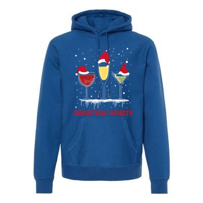 Christmas Spirits Wine Bubbly Martinis Gift Premium Hoodie