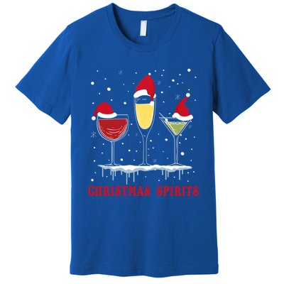 Christmas Spirits Wine Bubbly Martinis Gift Premium T-Shirt