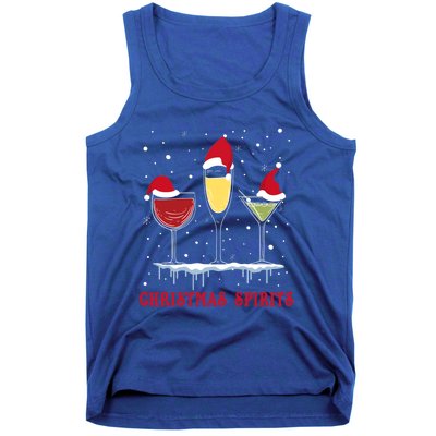 Christmas Spirits Wine Bubbly Martinis Gift Tank Top