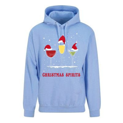 Christmas Spirits Wine Bubbly Martinis Gift Unisex Surf Hoodie