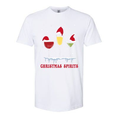 Christmas Spirits Wine Bubbly Martinis Gift Softstyle CVC T-Shirt