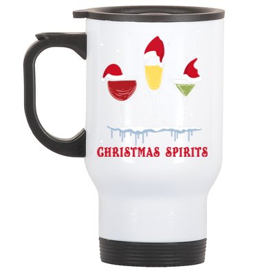 Christmas Spirits Wine Bubbly Martinis Gift Stainless Steel Travel Mug