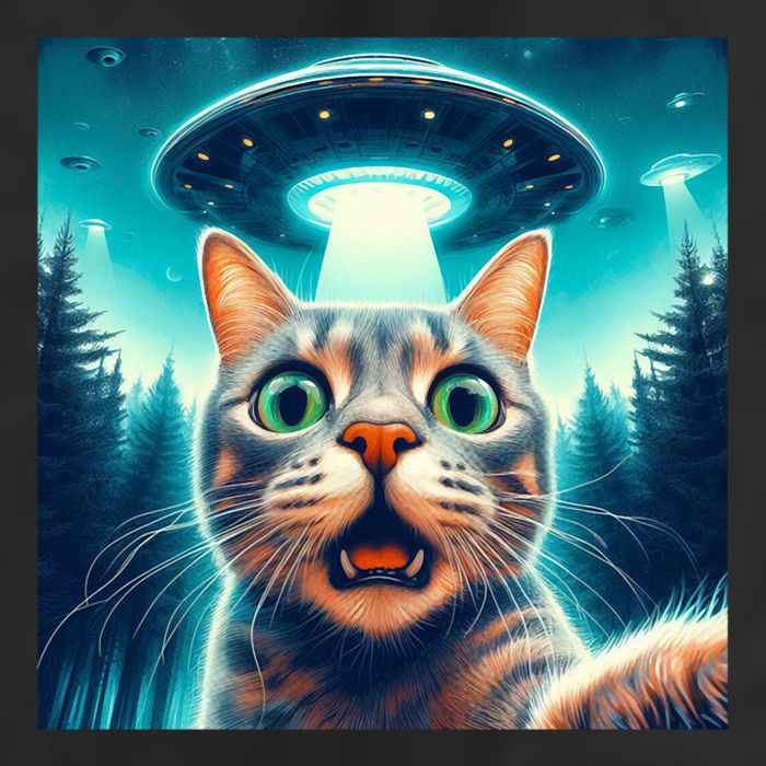 Cat Selfie With Ufo Cat Lover Meme Cool Comfort Performance Bucket Hat