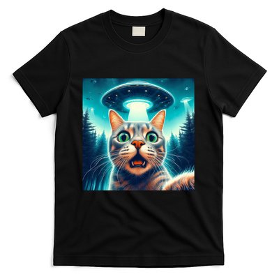 Cat Selfie With Ufo Cat Lover Meme T-Shirt