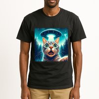 Cat Selfie With Ufo Cat Lover Meme Tall T-Shirt