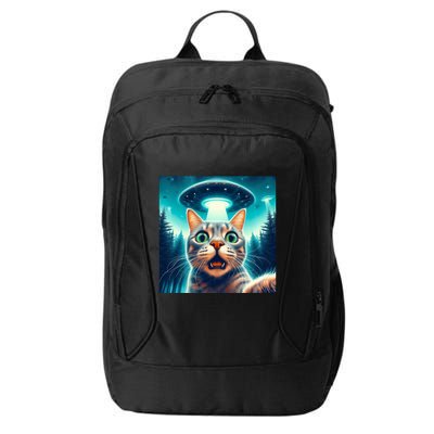 Cat Selfie With Ufo Cat Lover Meme City Backpack
