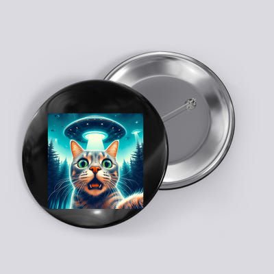 Cat Selfie With Ufo Cat Lover Meme Button