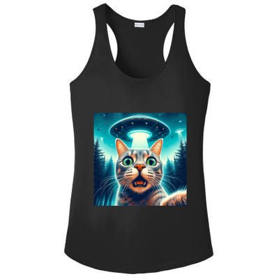 Cat Selfie With Ufo Cat Lover Meme Ladies PosiCharge Competitor Racerback Tank