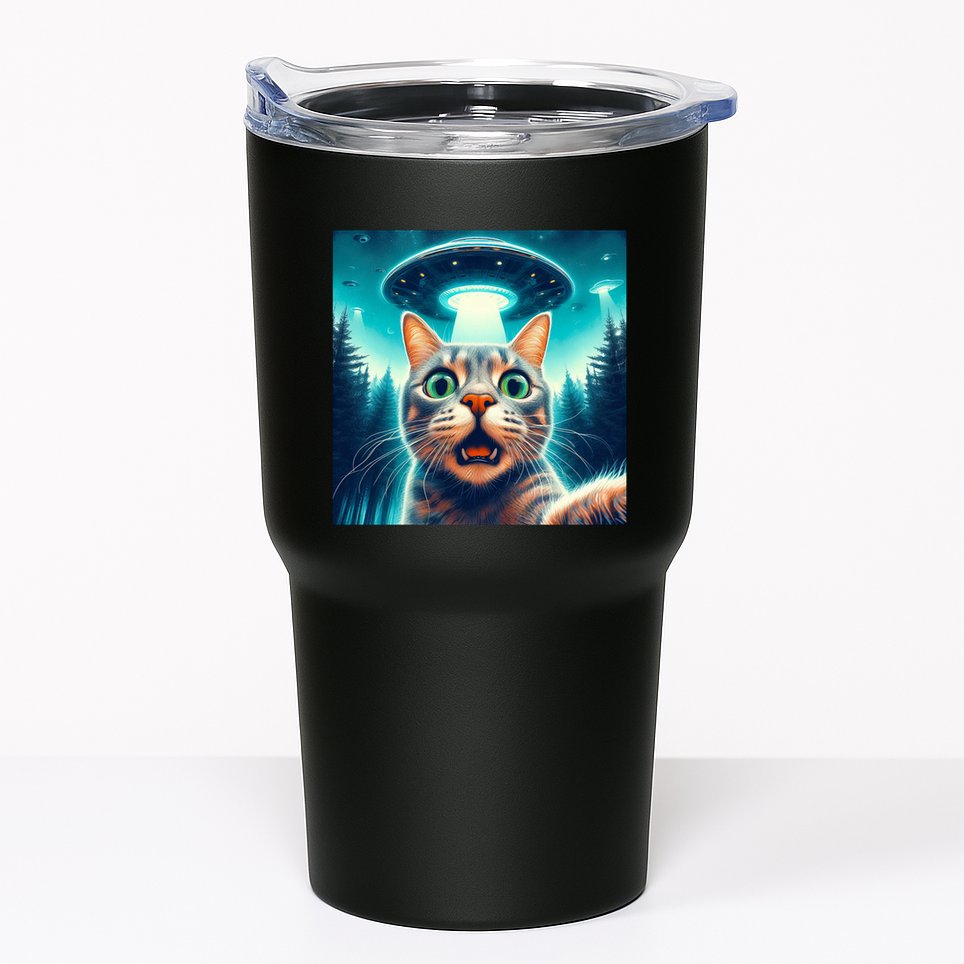 Cat Selfie With Ufo Cat Lover Meme Tumbler