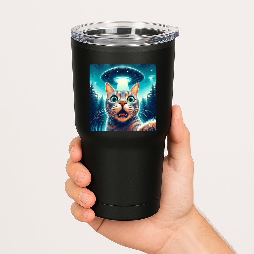 Cat Selfie With Ufo Cat Lover Meme Tumbler