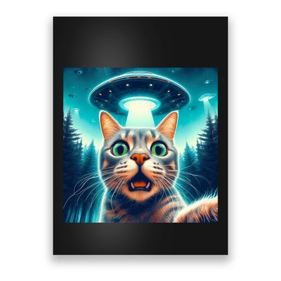 Cat Selfie With Ufo Cat Lover Meme Poster