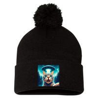 Cat Selfie With Ufo Cat Lover Meme Pom Pom 12in Knit Beanie