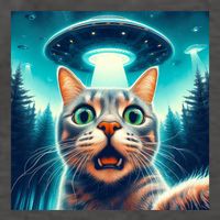 Cat Selfie With Ufo Cat Lover Meme Vector Backpack