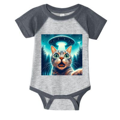 Cat Selfie With Ufo Cat Lover Meme Infant Baby Jersey Bodysuit